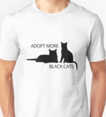 Adoptieren Sie mehr schwarze Katzen Unisex T-Shirt