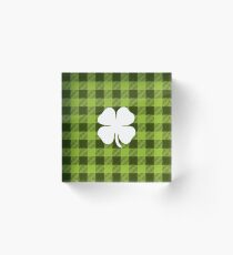 Buffalo Plaid: Four Leaf Clover Acrylic Block