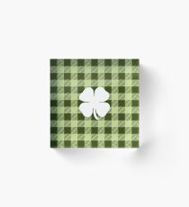 Buffalo Plaid: Four Leaf Clover Acrylic Block