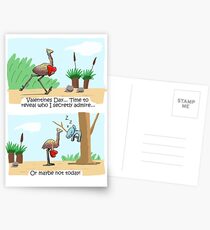 Emu and Koala Valentines Day Card Postcards