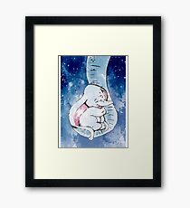 Dumbo and his mother, Mother and baby elephant Framed Print