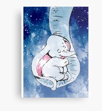 Dumbo and his mother, Mother and baby elephant Metal Print