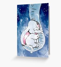 Dumbo und seine Mutter, Mutter und Babyelefant Grußkarte