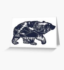 Bear double exposure Greeting Card