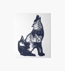Wolf double exposure Art Board Print