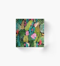 Tropical paradise on black Acrylic Block