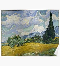 Vincent Van Gogh wheat field with cypresses Poster