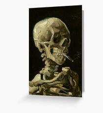 Vincent Van Gogh smoking skeleton Greeting Card