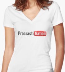Procrastination Women's Fitted V-Neck T-Shirt