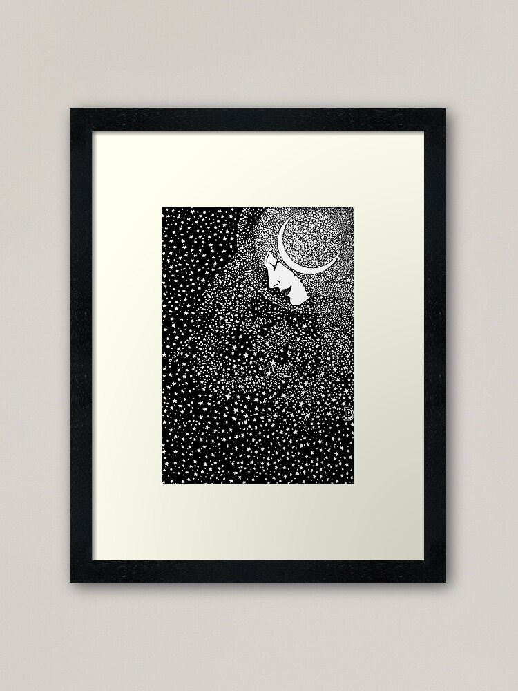 Alternate view of Lady of the Night - white Framed Art Print