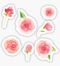 Pretty Pink Roses Sticker Set Pack Sticker