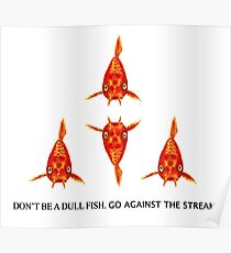Koi Fish Pattern & Slogan Poster