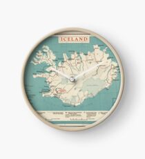 Karte von Island (um 1958) Uhr