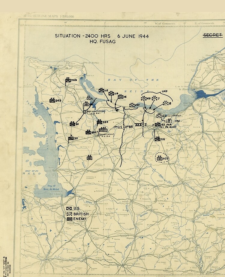 June 6 1944 D Day World War Ii Twelfth Army Group Situation Map Ipad Case Skin