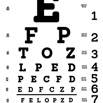 Snellen Eye Chart Print Lettering Typography Custom Eye Chart Baby