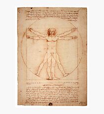 Vitruvian Man von Leonardo Da Vinci (1490) Fotodruck