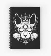 Very satanic black metal sphynx cat Spiral Notebook