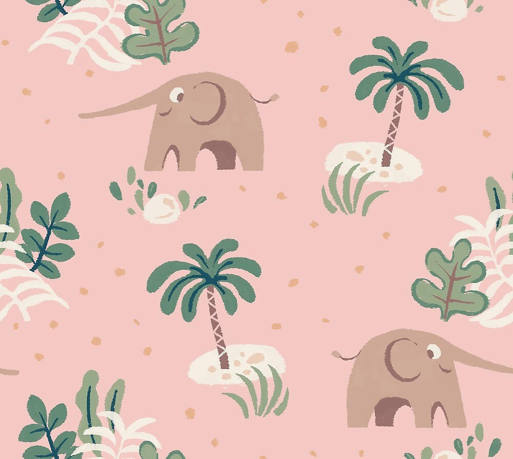 Happy Elephant pattern by qu-lan
