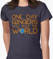 Funny Ginger Hair T Shirt - One Day Gingers Will Rule The World Women's Fitted T-Shirt