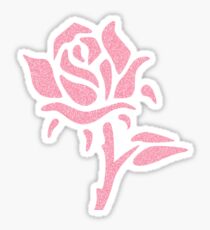 Romantic pink rose, valentines sticker for florists, gardeners Sticker