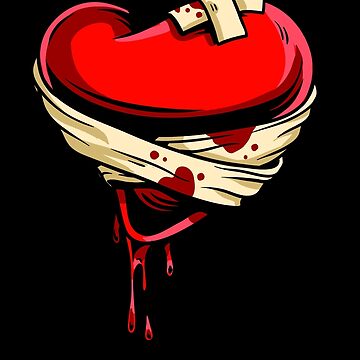 Broken Heart Half Skull Dripping Blood Bandages Face Heartless Angry S –  famoushustle