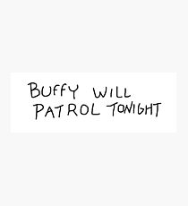 BtVS, Buffy Will Patrol Tonight, Buffy the Vampire Slayer, 90s, Hush, Joss Whedon, Giles, The Gentlemen, Once More With Feeling Photographic Print