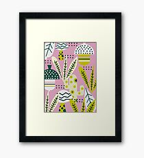 Contemporary acorns and mushrooms Framed Print