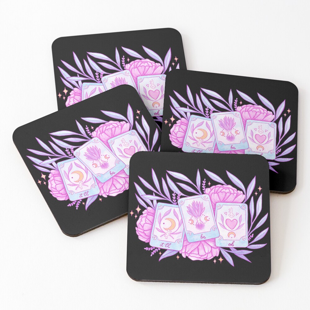 Your Future Will Be Bright // Black Coasters (Set of 4)