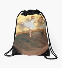 Edgar Degas - Dancers Practicing at the Barre (new color editing) Drawstring Bag