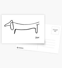 Pablo Picasso, Dachshund Dog, Lump Artwork, Animals Line Sketch, Prints, Posters, Bags, Tshirts, Men, Women, Kids Postcards
