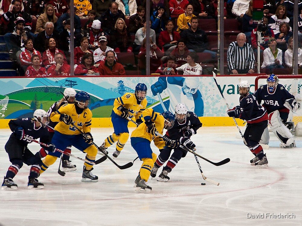 "Olympic Hockey Team Sweden vs Team USA" by David Friederich Redbubble