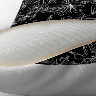 Alternate view of Lilies -White on Black Floor Pillow