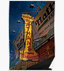 The Well Known Neon Sign at the Original Nathan's Famous Frankfurters Poster