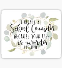 School Counselor and Eucalyptus Watercolor Wreath Sticker