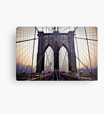 Gloomy Brooklyn Bridge Metal Print