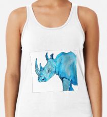 Blaues Nashorn Racerback Tank Top