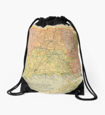 Vintage map of Connecticut Drawstring Bag