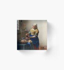 Het melkmeisje (The Milkmaid) by Johannes Vermeer (c. 1660) Acrylic Block