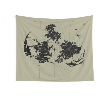 FF7 Vintage Map - Black Edition Wall Tapestry