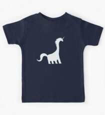 Einhorn Brachiosaurus (weißes Design) Kinder T-Shirt