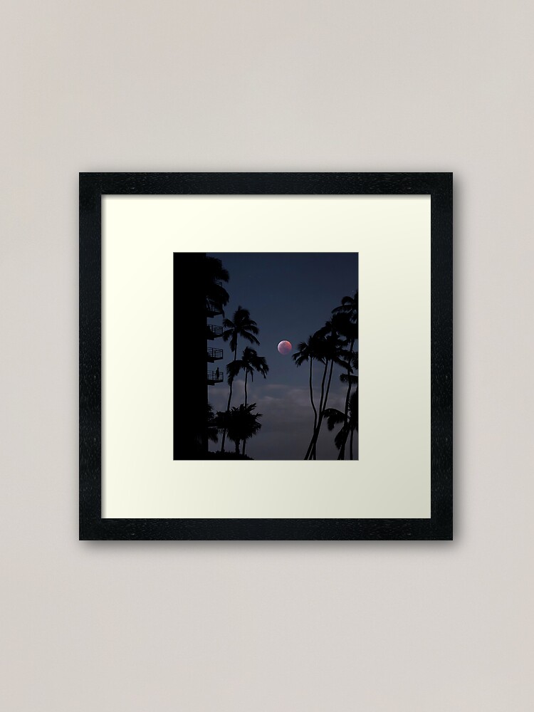 Alternate view of A Wolf Man And The Blood Wolf Moon Eclipse. Framed Art Print