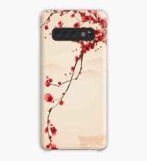 Whimsical Red Cherry Blossom Tree Case/Skin for Samsung Galaxy