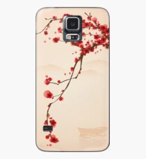 Wunderlicher roter Kirschblüten-Baum Hülle & Klebefolie für Samsung Galaxy