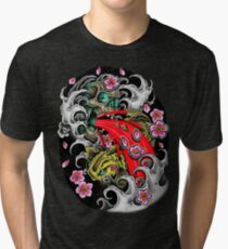 Koi und Schädel Vintage T-Shirt