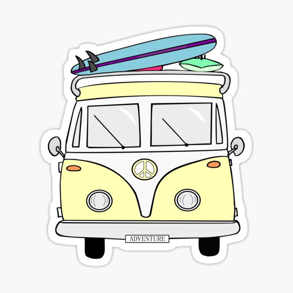 Yellow Volkswagen Bus Sticker Vw Bus Gifts & Merchandise | Redbubble