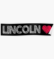 I love Lincoln sketchy vintage art Poster