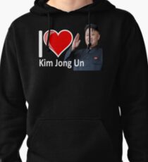Sudadera con capucha Camiseta fantástica I Love Kim Jong Un