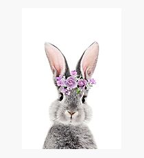 Häschen mit Blumen Fotodruck