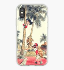 Vinilo o funda para iPhone Goku y Roshi - Dragon Ball