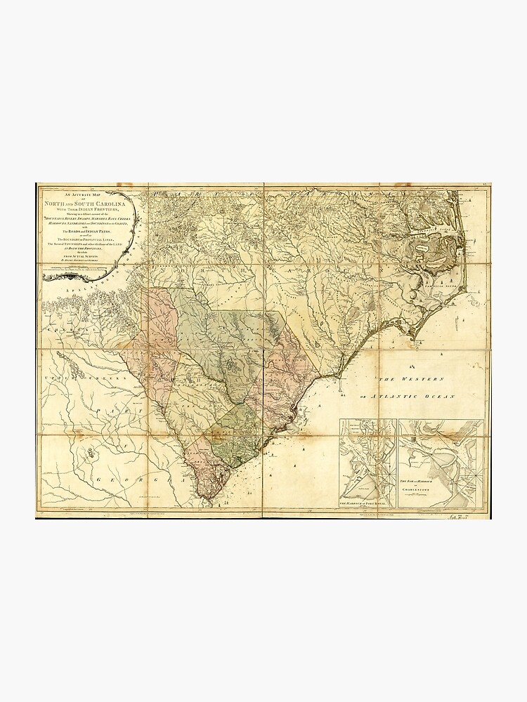North South Carolina Map (1775) Photographic Print photo about Printable Map of South Carolina called North South Carolina Map (1775) Photographic Print